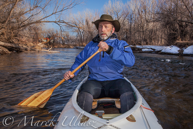 canoe paddling on the Poudre River